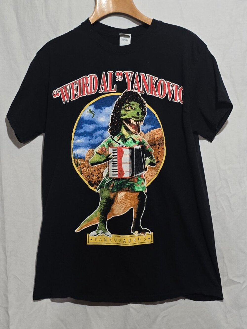 "WEIRD AL" YANKOVIC Yankosaurus SS Crewneck - Black - Sz M*